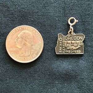 Salem Portland Medford Oregon OR Charm Vtg Sterling Silver Pendant Clasps